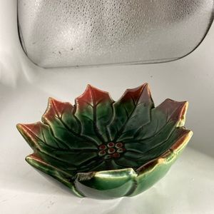 Pretty    small bowl for the holidays 7” across about 1 1/2 “ deep